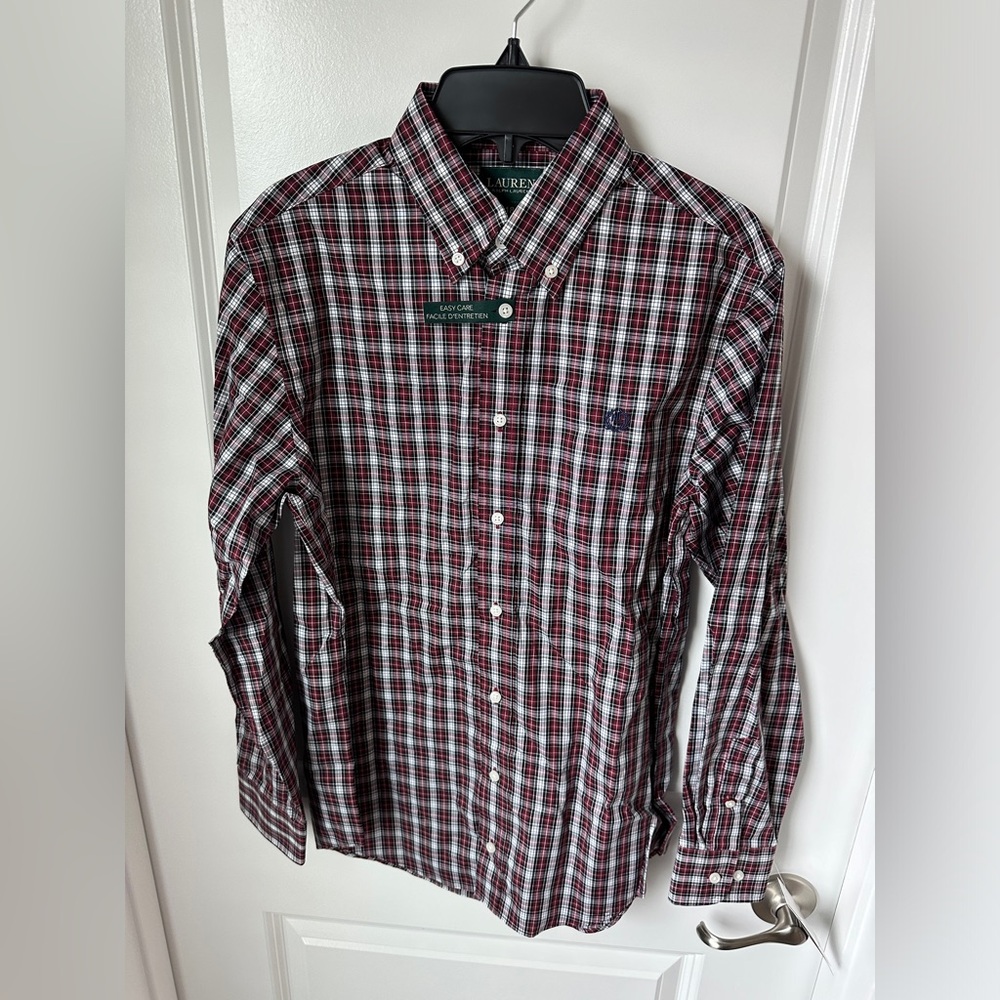 Ralph Lauren Youth size 18 long sleeve button down shirt.  New with tags!